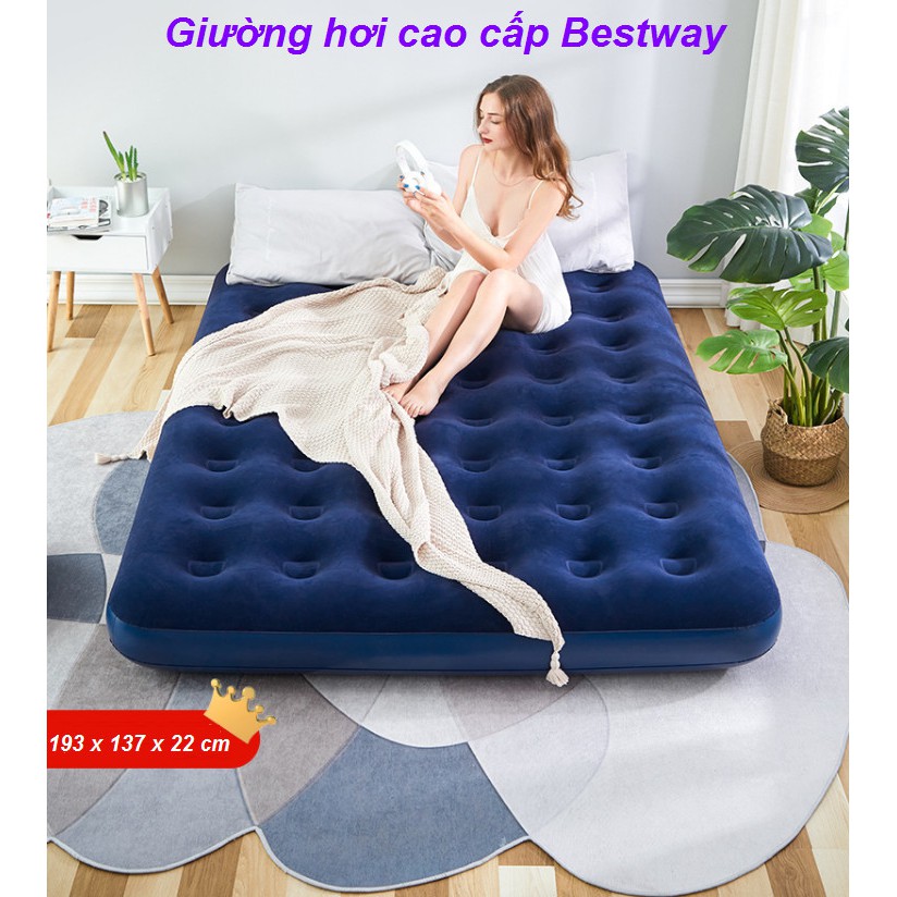 Giường ngủ Bestway cao cấp bọc nhung ( 191x137x22cm ) - Home and Garden