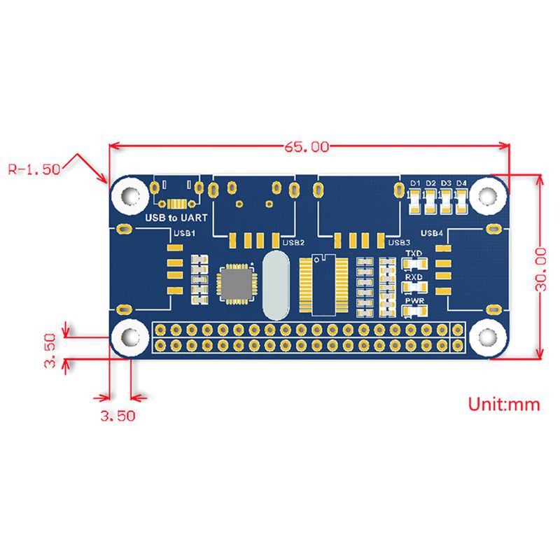 Bộ bảng mở rộng USB hub 4 cổng cho Raspberry Pi 3 / 2 / Zero W