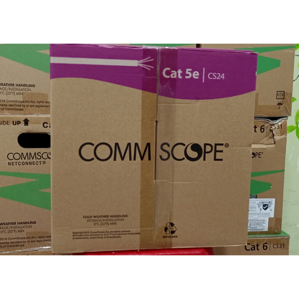 Cáp mạng Cat5e UTP AMP/CommScope màu trắng 6-0219590-2 chính hãng có CO, CQ