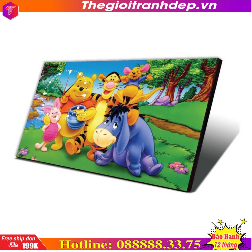 - Đồng hồ - tranh đồng hồ bàn hoạt hình cho thiếu nhi gấu Pooh, đồng hồ để bàn cho bé