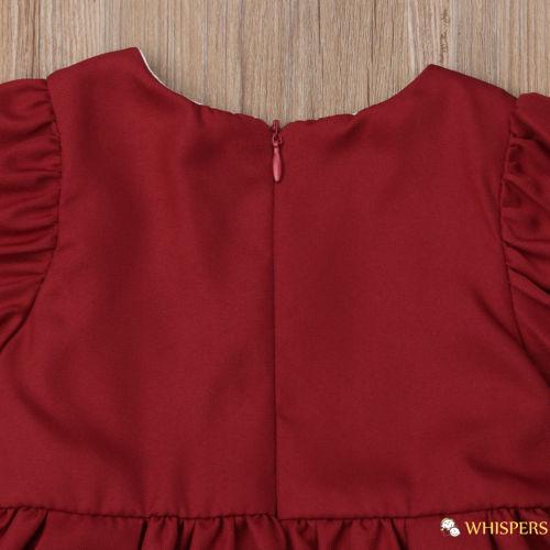 WHISPERS-Baby Girl´s Short Sleeve Dress Lace Ruffle Ribbon Collar Princess Dresses Kid´s A-line Formal Dress