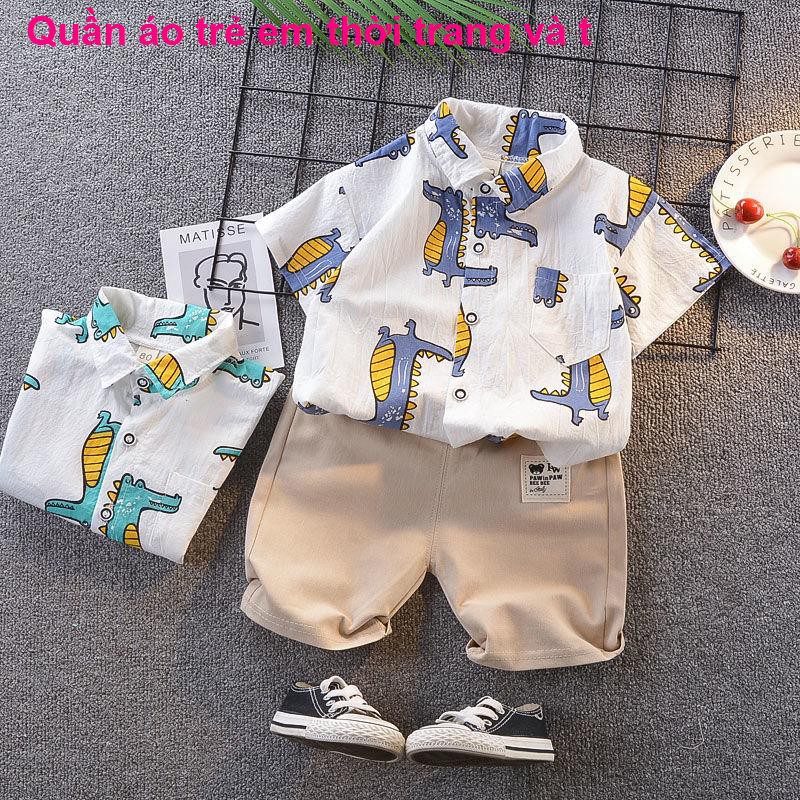 áo bé gái2021 Summer new boys Bộ quần áo mùa hè cho trẻ sơ sinh, sinh và nhỏ, trang phục biểu diễn hai mảnh đi c