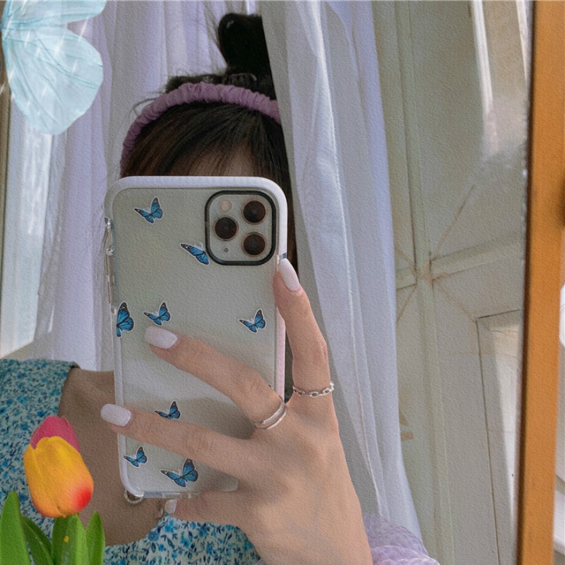 Ốp Điện Thoại Silicon Hình Bướm Xanh Dương Cho Iphone 11promax 7plus / 8 / Xr / Xs | BigBuy360 - bigbuy360.vn