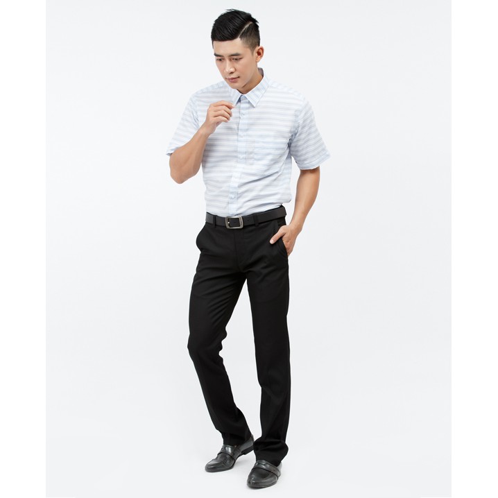 Áo Sơ Mi Nam Slim Fit Ngắn Tay Xanh Sọc Ngang mattana MAM24170011727231