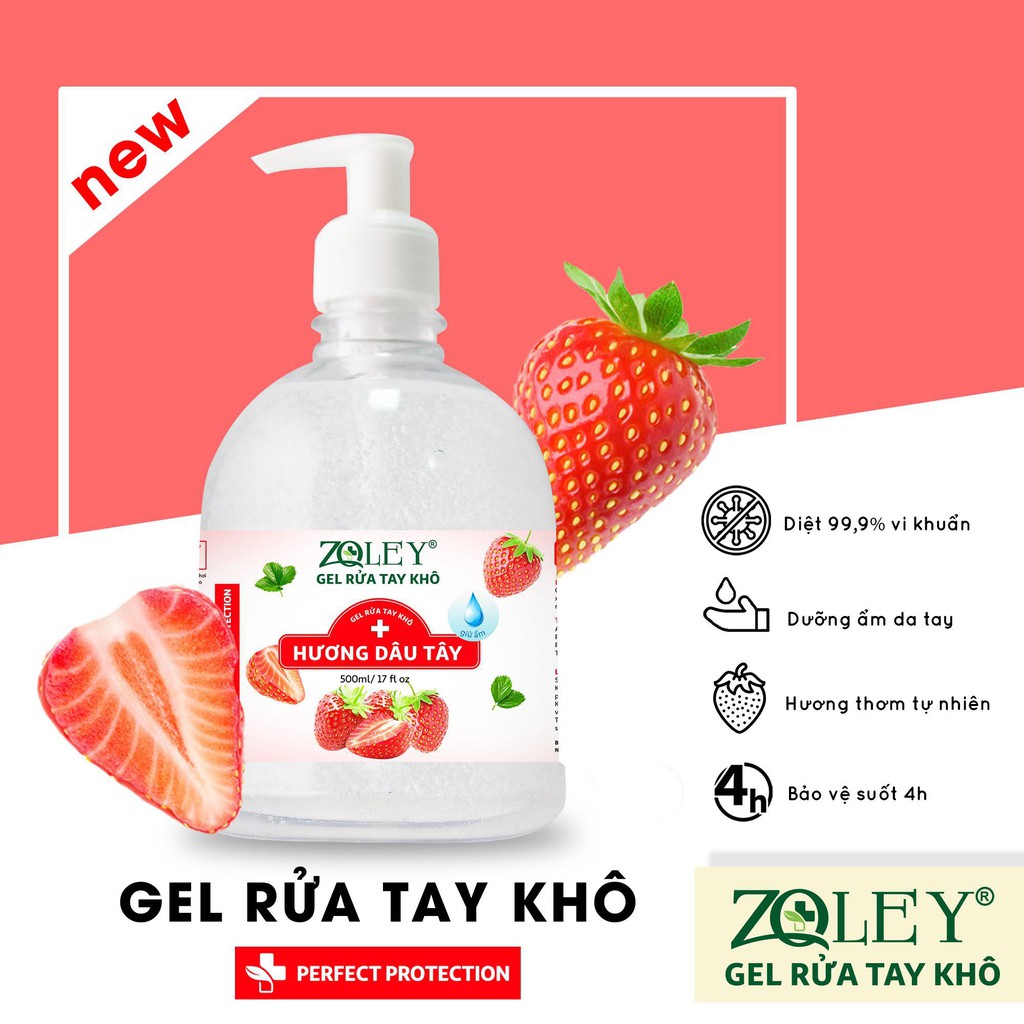 Chai Gel Rửa Tay Khô Zoley 500ml - Vòi Nhấn