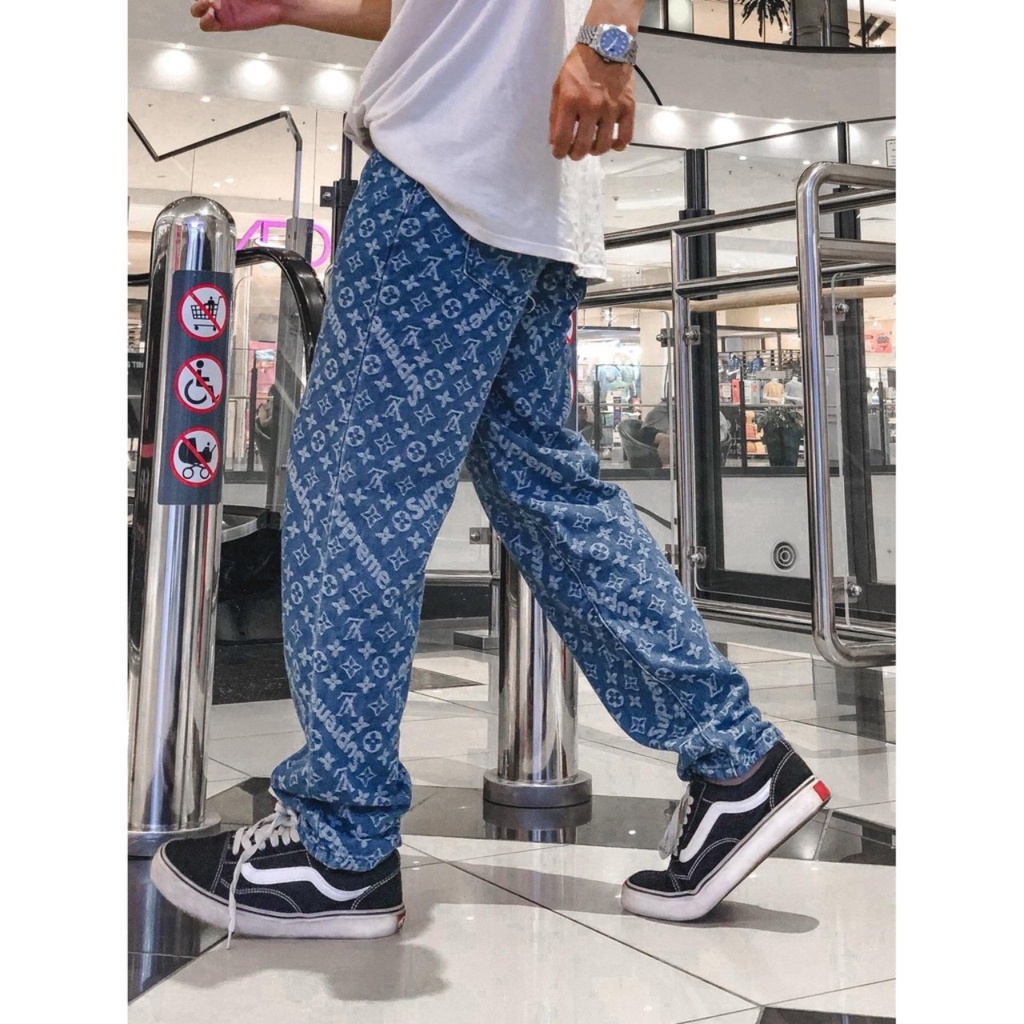 Quần Jean baggy nam “ HOẠ TIẾT THÊU “ LV_SPO ống suông, rộng style nam tính hot 2021-XX MENS FASHION! | BigBuy360 - bigbuy360.vn