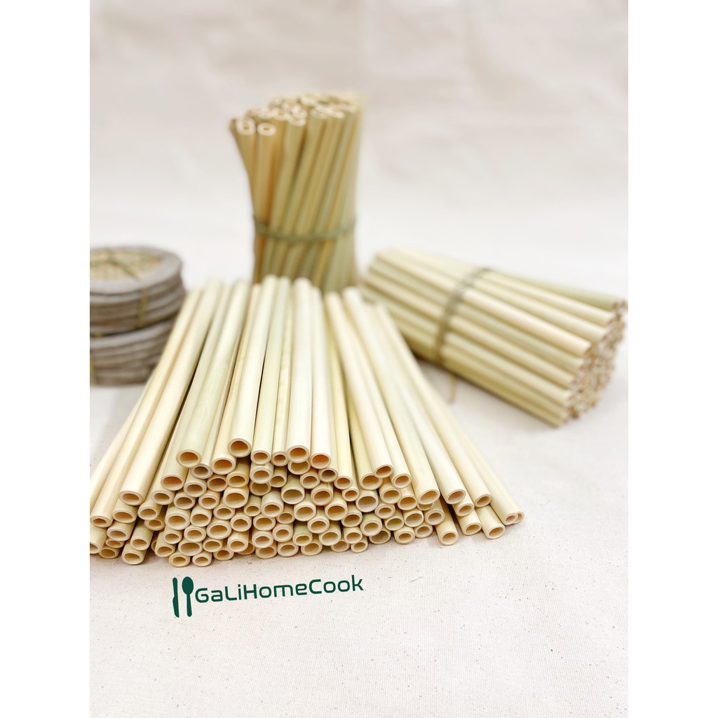 Ống hút tre (Bamboo Straws) hút trà sữa, hút sinh tố - Cọ rửa xơ dừa - Galihomecook | BigBuy360 - bigbuy360.vn