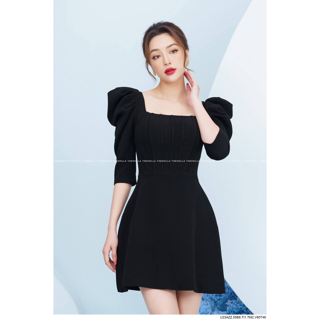 Váy đầm thiết kế cổ U tay bồng cao cấp [ Có video + Ảnh thật ] The Shilla - U23AZZ-55B8