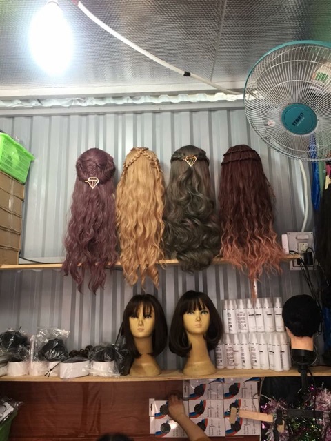 Tóc nguyên đầu❤️feeeship 50k❤️tóc xù sóng cao cấp- tặng lưới chùm tóc