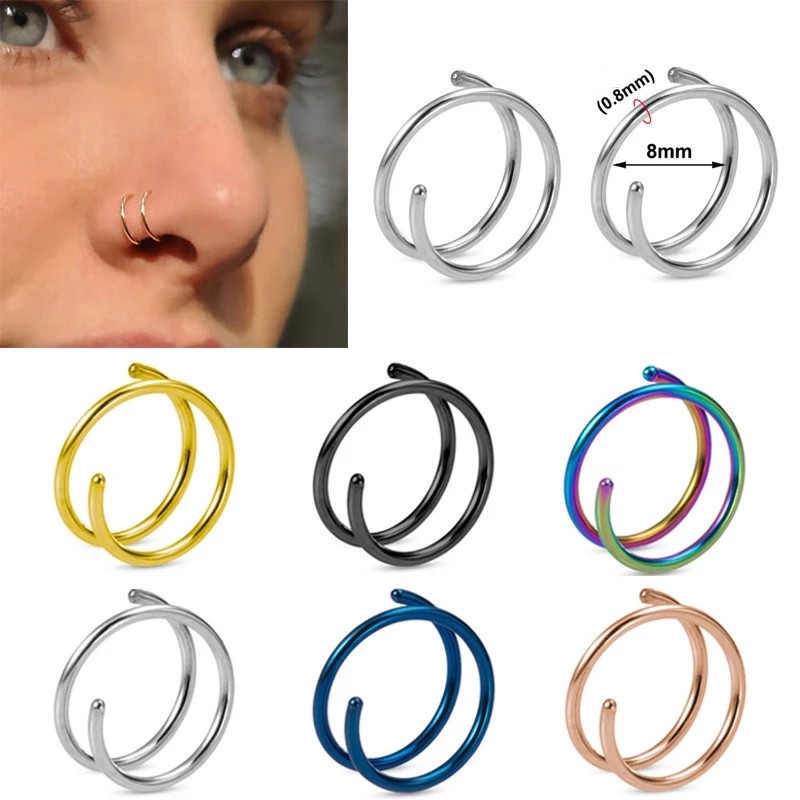 Khuyên Mũi Bằng Thép Không Gỉ Cá Tính Thời Trang Unisex