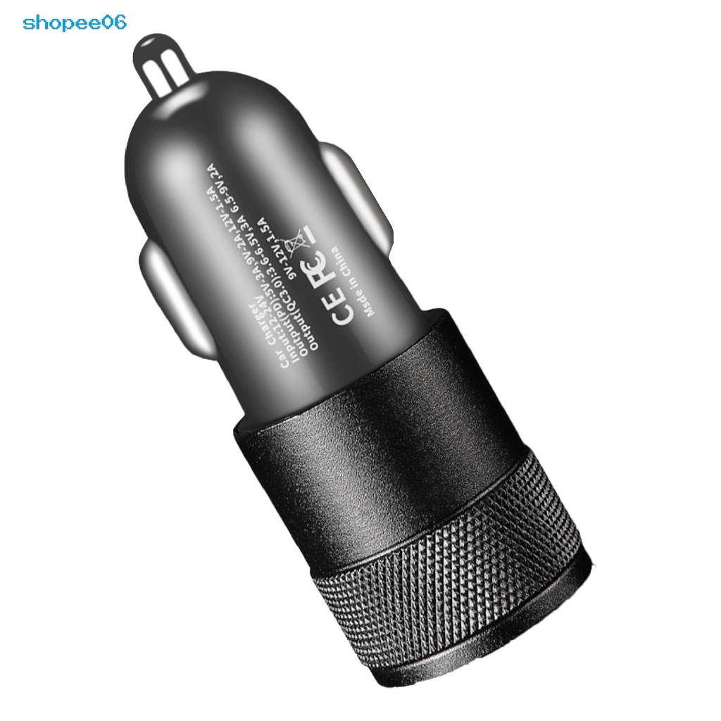 Củ sạc điện thoại hai cổng USB QC 3.0/PD Type-C cho xe hơi