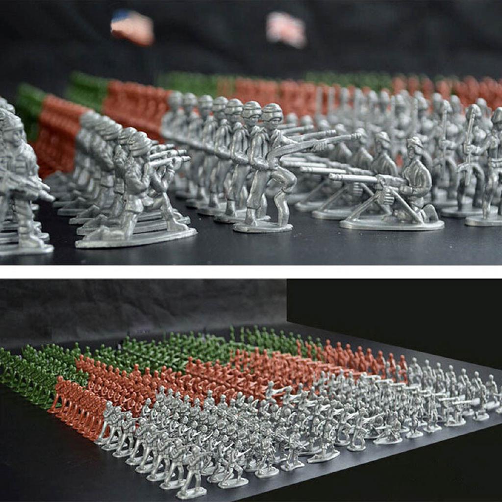 Set 100 lính nhựa đồ chơi 12 kiểu dáng 3 màu sắc tùy chọn cho trẻ em
