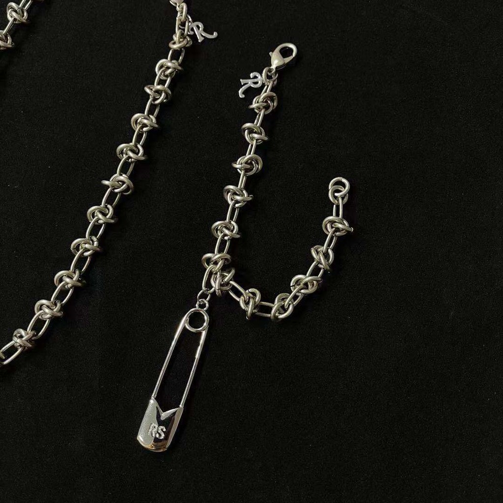 Vòng tay & vòng cổ R@f Simons safety-pin knot chain bracelet ss21