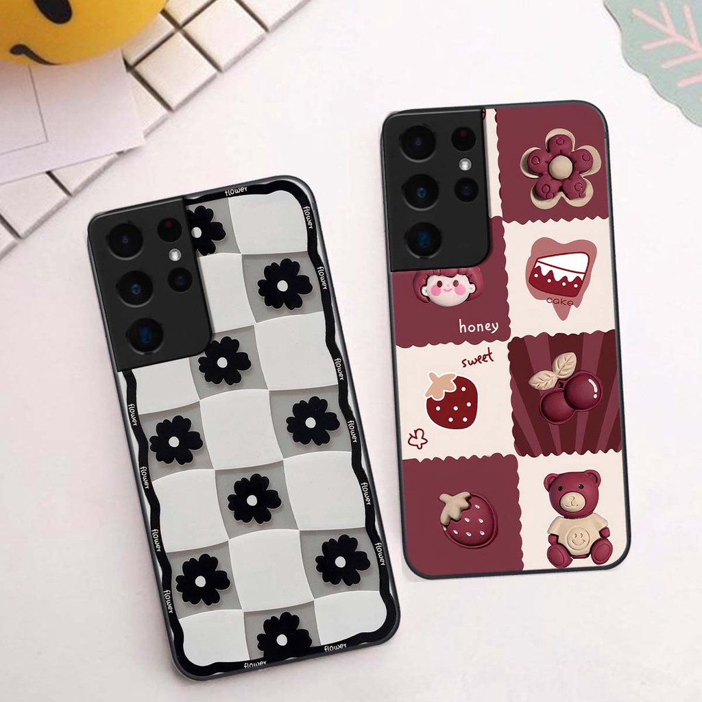 Ốp Samsung S21 Ultra in hình trái tim, caro kẹo ngọt đầy cá tính siêu đẹp siêu chất