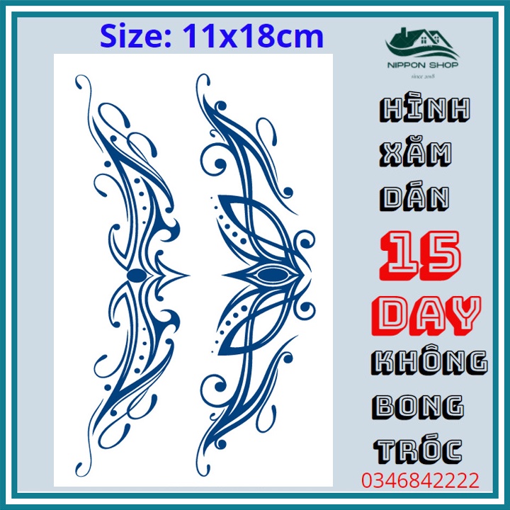 Hình Xăm Dán 15 Ngày Không Phai 11 x 18 cm Mẫu 156