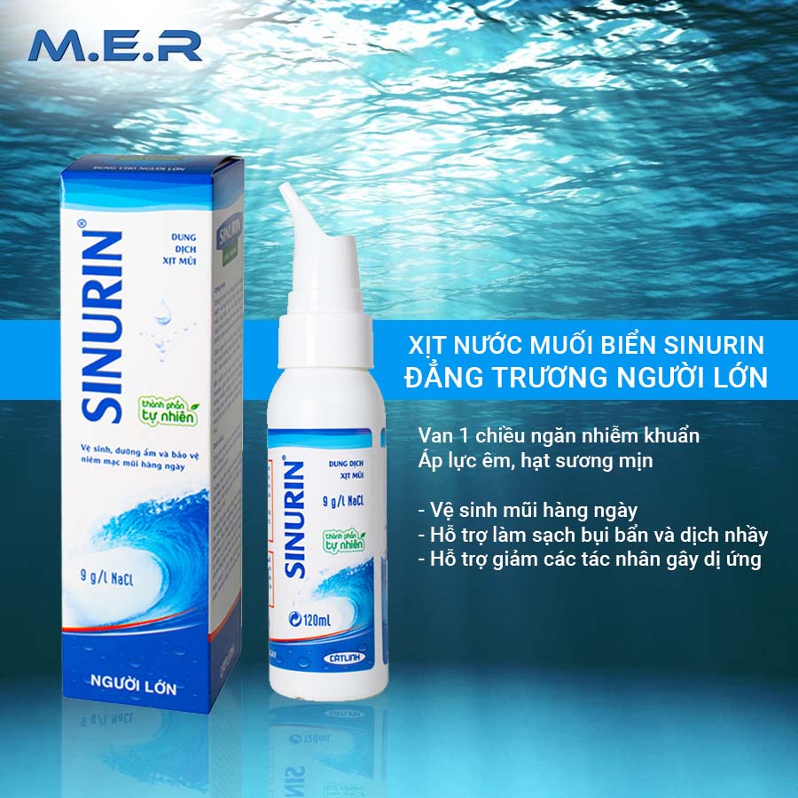 Xịt nước muối biến đẳng trương và ưu trương Sinurin