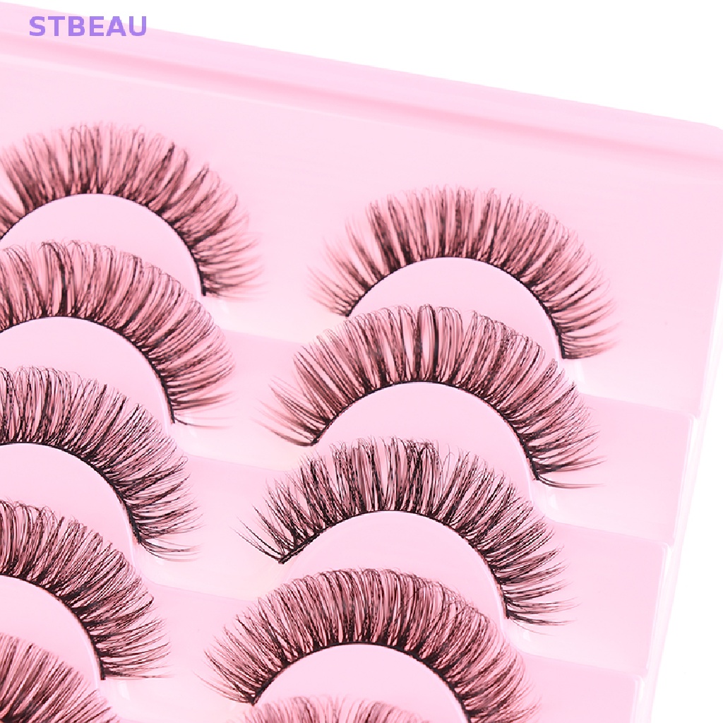 [Cxsteau] 10 Cặp Lông Mi Giả Cong DD Bằng Lông Chồn Phong Cách Nga Đầy Đủ Uốn Cong MME
