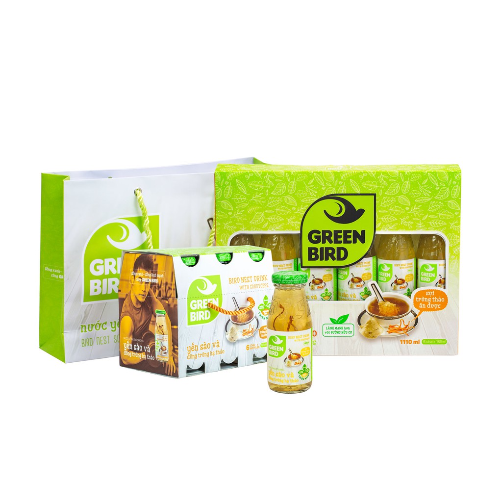 Nước yến sào và đông trùng hạ thảo Green Bird