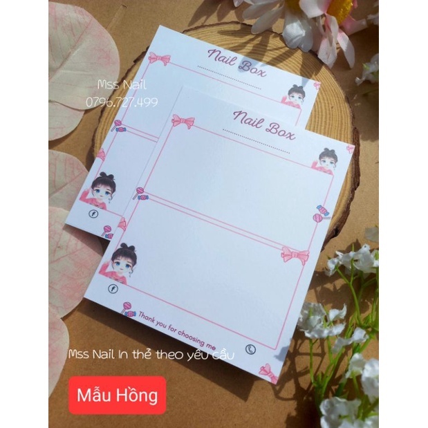 Bìa nail, thẻ nail box, bìa nail box, tag nail box, bìa đựng móng tay