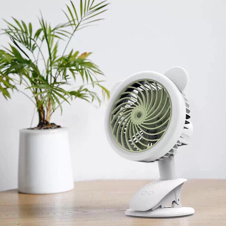 Quạt Phun Sương Mini Tích Điện Để Bàn Đa Năng, Có Kẹp Bàn, 3 Cấp Độ Gió | BigBuy360 - bigbuy360.vn