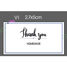 TEM Tem giấy chữ 'Thank you' 5x2.7cm(1set=48c), 5x5cm(set=24c), 8x10cm(set=6c) hàng có sẵn