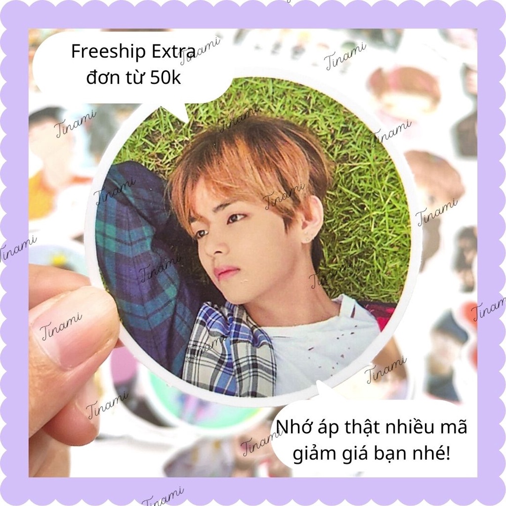 40 Sticker hình dán chống nước Idol BTS hình to ép lụa trang trí sưu tầm làm quà Tinami BTS-002