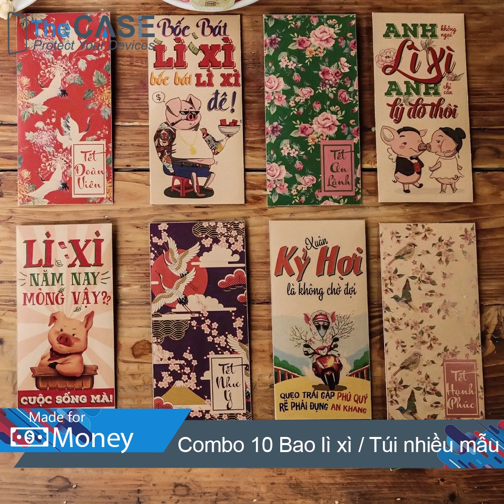 Combo 10 Bao Lì Xì Tết Kỷ Hợi 2019 (10 Mẫu/Túi, The Case)