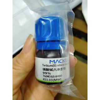 Hóa chất terbium nitrate hexahydrate; 99% lọ 5g cas:13451-19-9 - tb3 · 6h2o