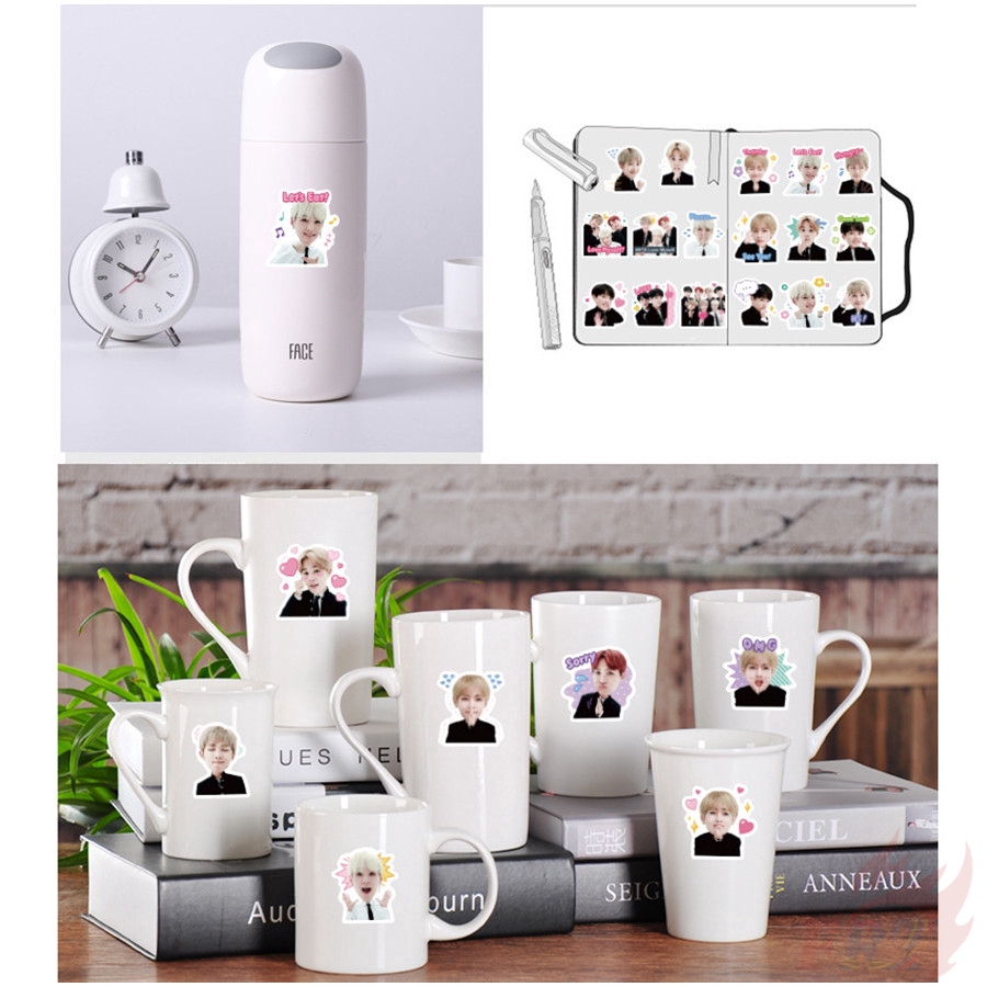 Set 40 Miếng Dán Trang Trí Hình Các Thành Viên Nhóm Nhạc Bts