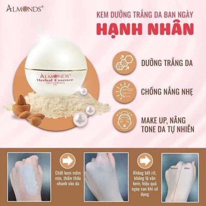 Kem dưỡng da ban ngày hạnh nhân ,cao nám, cao mụn  Almonds