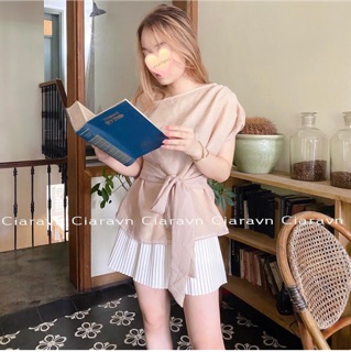 Chân váy xếp ly nhỏ đen/trắng