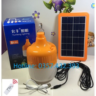 SALE SỐC - Bộ Đèn Bulb tích điện năng lượng mặt trời có điều khiển, cảm biến màu cam