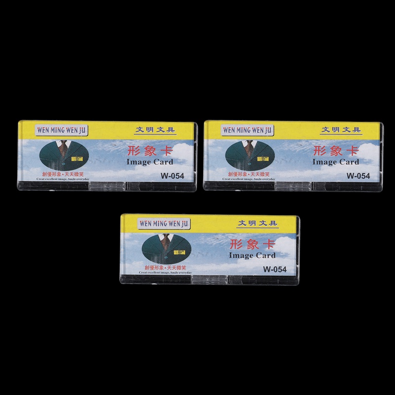 Set 3 Kẹp Giữ Thẻ Tên Bằng Nhựa Cứng Trong Suốt