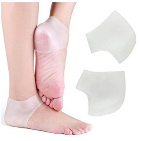 [ Gía siêu rẻ ] 1 Đôi Vớ Silicon Bảo Vệ Chống Nứt Gót Chân (Màu trắng)