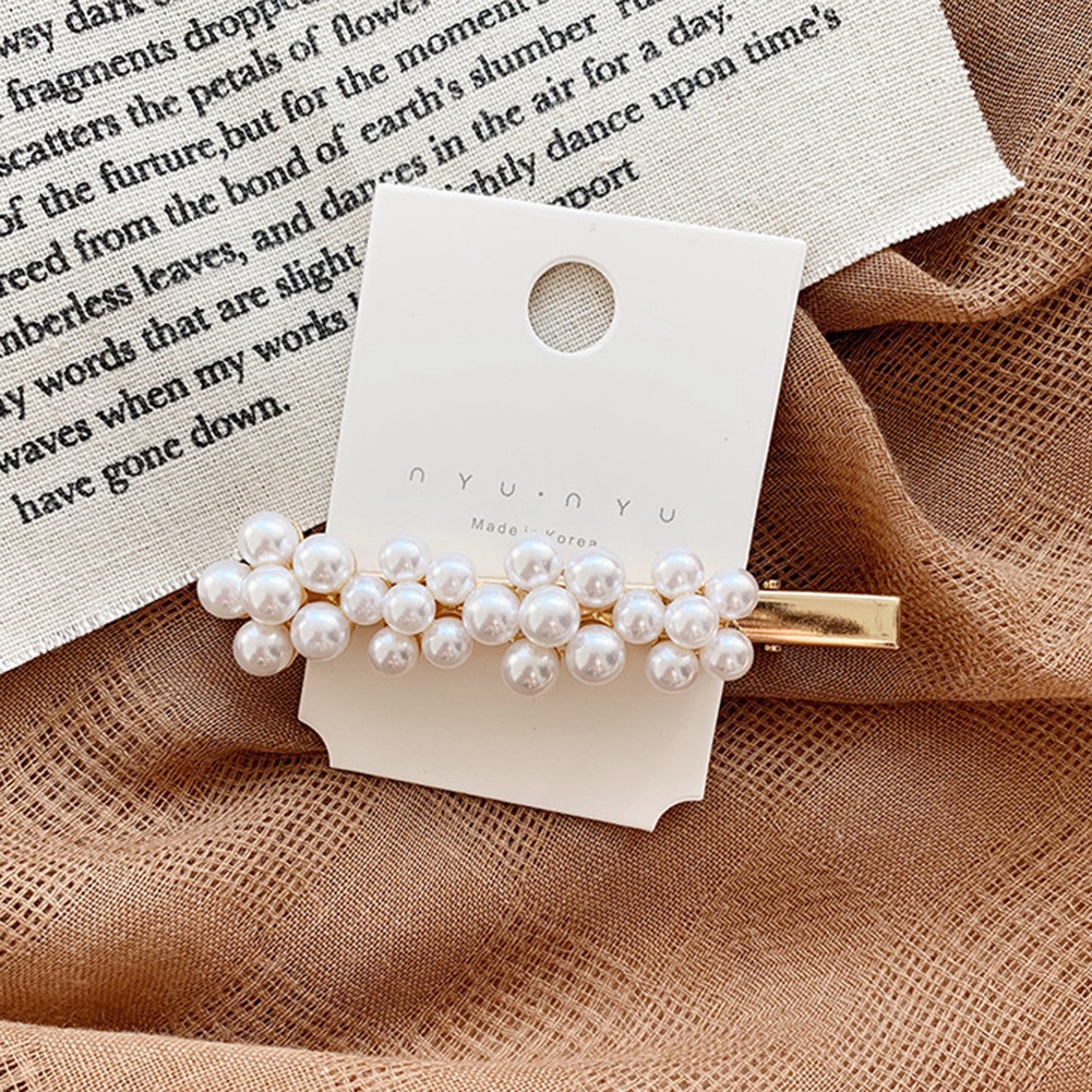 Kẹp Tóc Nữ Đính Ngọc Trai Giả Phong Cách Vintage