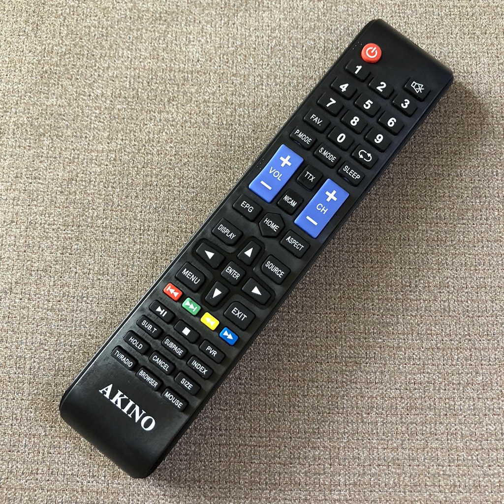 Điều khiển tivi AKINO - Remote điều khiển AKINO bình thường - có những nút bấm bằng tiến anh dễ sử dụng - tặng kèm pin