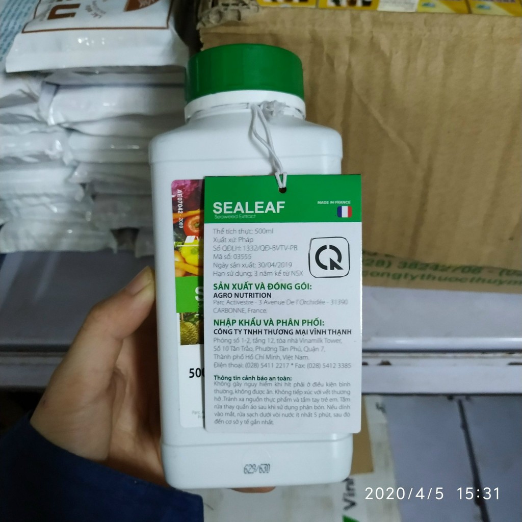 Phân bón hữu cơ Sealeaf chiết xuất từ rong biển 500ml