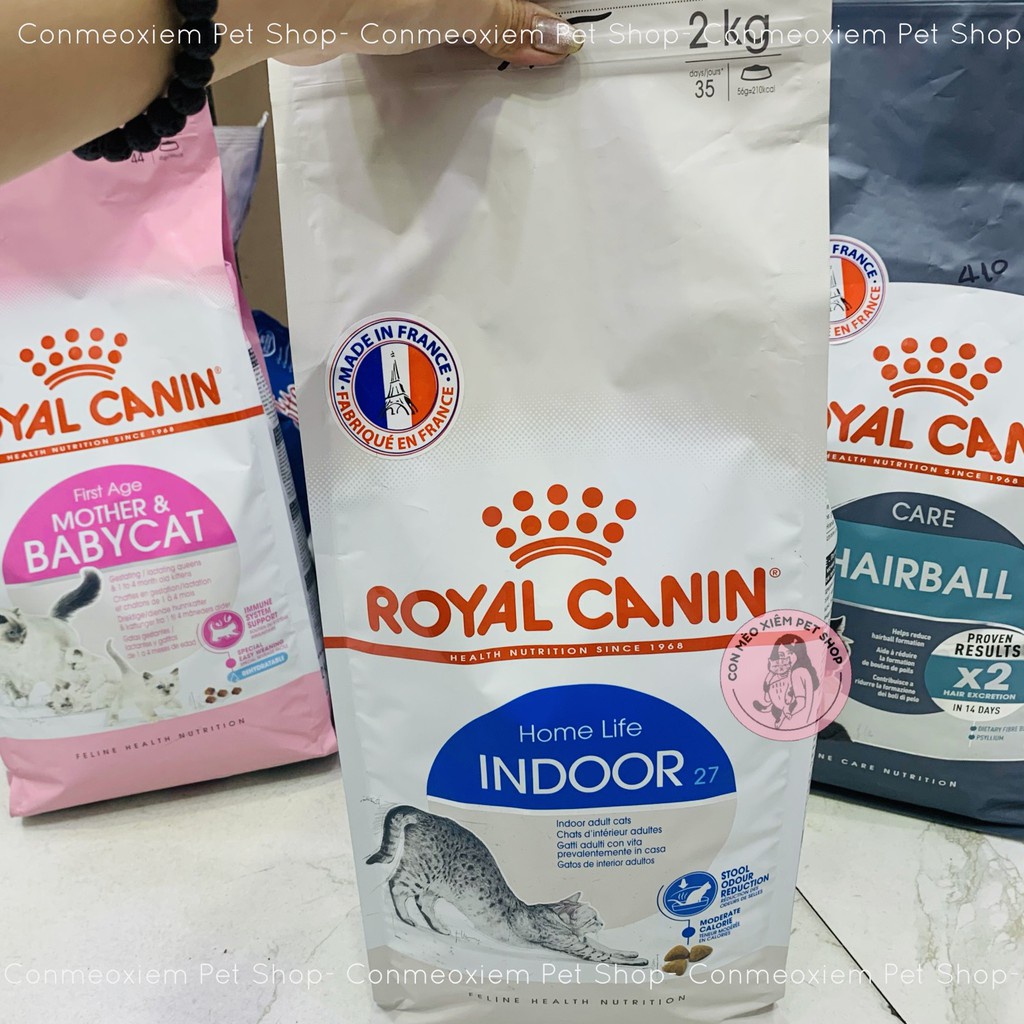 Hạt cho mèo Royal canin indoor 2kg, thức ăn mèo lớn trưởng thành trong nhà Con Mèo Xiêm