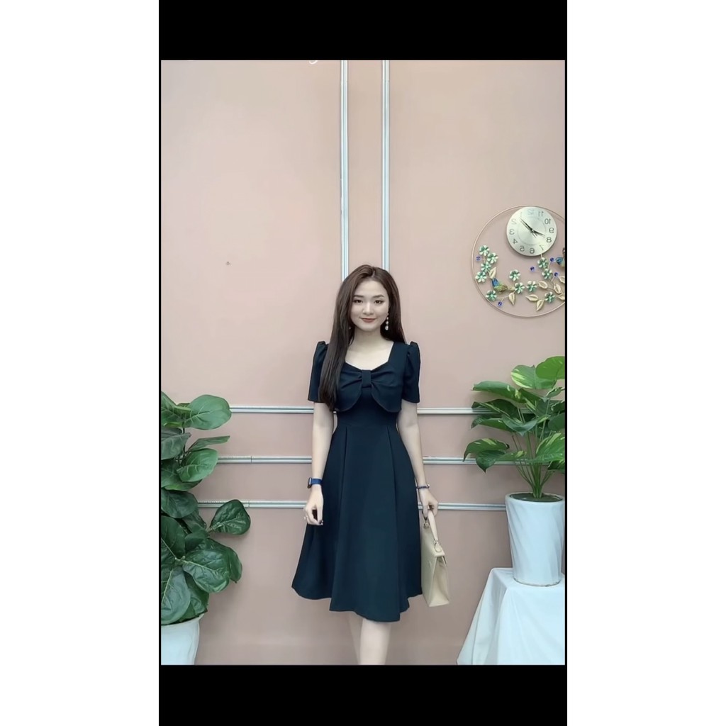 Đầm thiết kế nhẹ nhàng sang trọng, dự tiệc dạo phố đi làm cực xinh chất vải cát Hàn loại 1 v35 | BigBuy360 - bigbuy360.vn