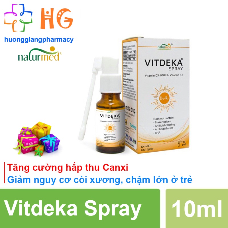 Vitdeka bổ sung Vitamin D3 Vitamin k2 dạng xịt giúp hấp thu Canxi xương răng chắc khỏe
