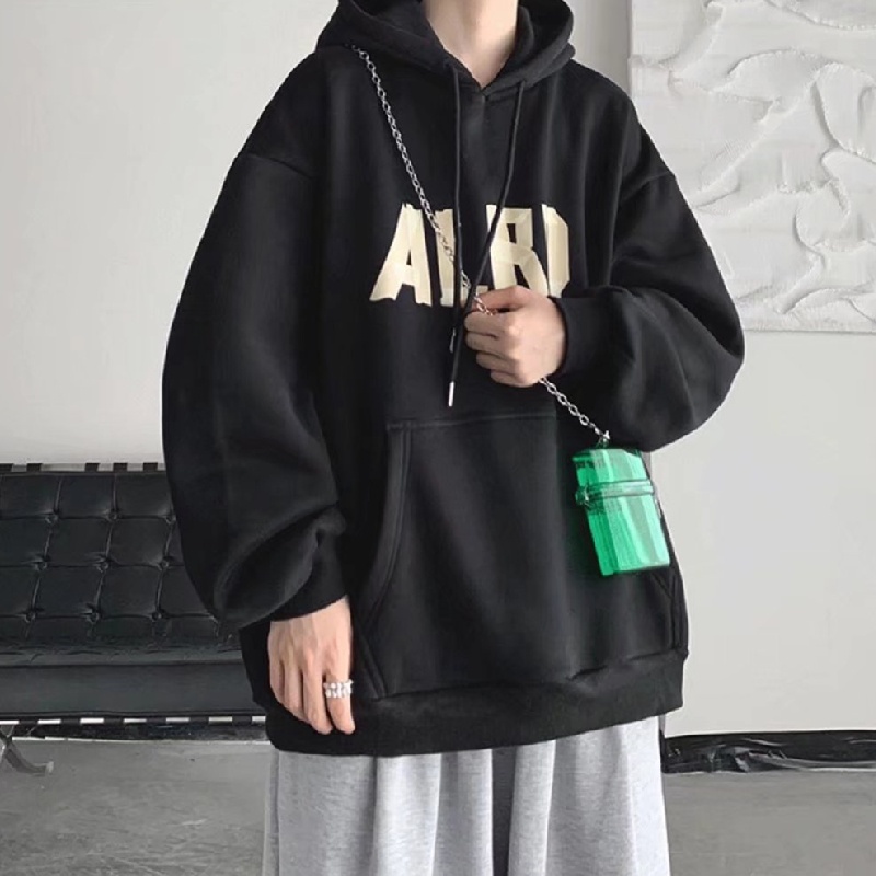 Áo hoodie Dáng Rộng Thoải Mái In Chữ Phong Cách Hip Hop Đường Phố Nhật Bản Cỡ M-5XL Cho Nam