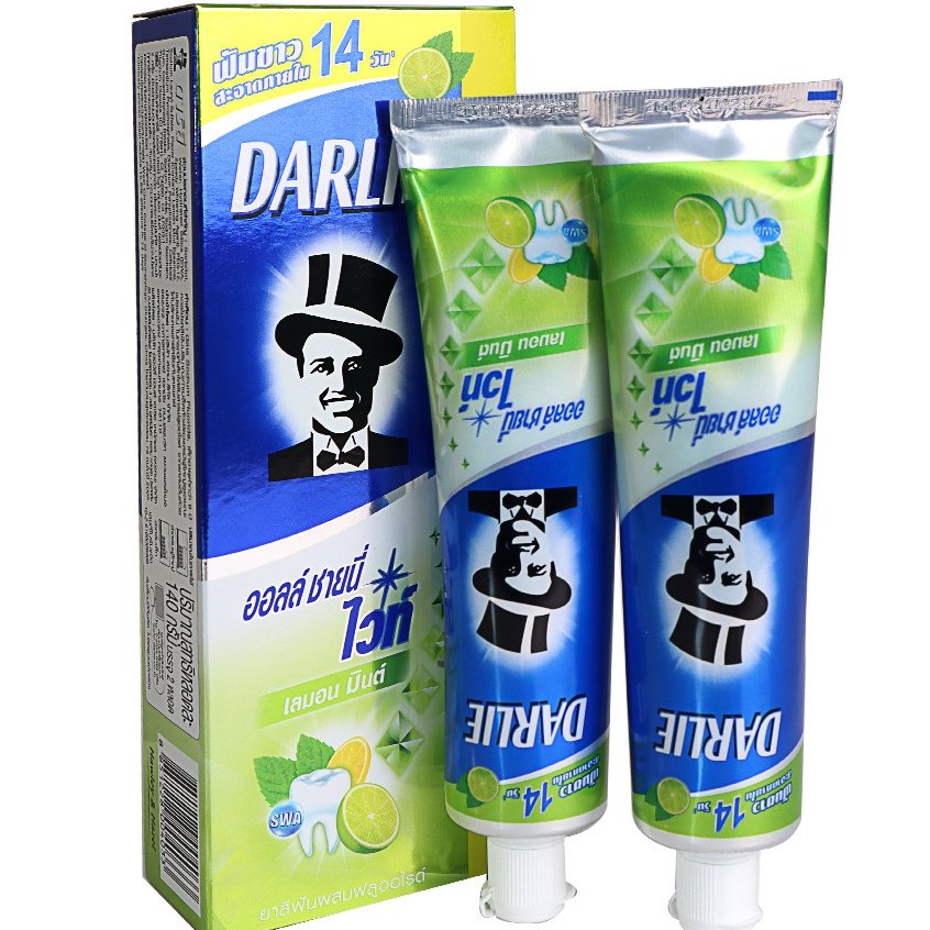 Kem Đánh Răng Darlie Chanh Bạc Hà Ông Tây Đen Thái Lan - 140gr (hộp 2 tuýp)