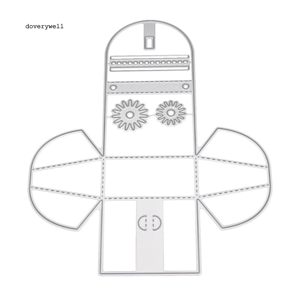 Khuôn cắt giấy gấp hình hộp quà dễ thương