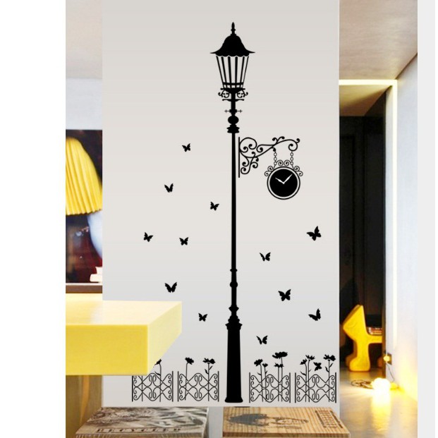 Decal cột đèn đen DC027