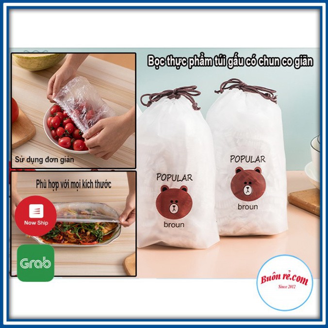 Set 200 màng bọc thực phẩm túi gấu co giãn tái sử dụng, bán lẻ rẻ như bán buôn