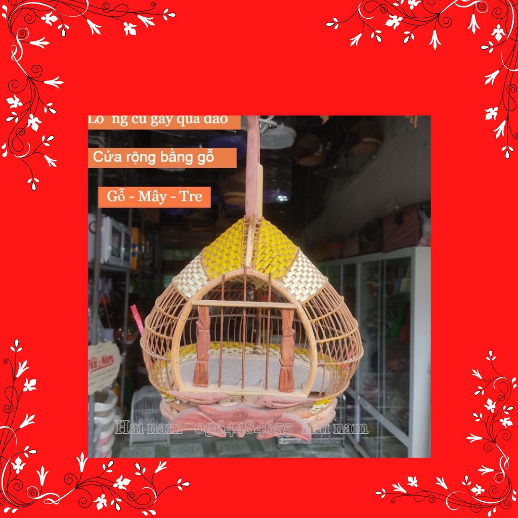 Lồng chim cu gáy quả đào đan mây tre BTA cực đẹp giá siêu rẻ CUGAY01