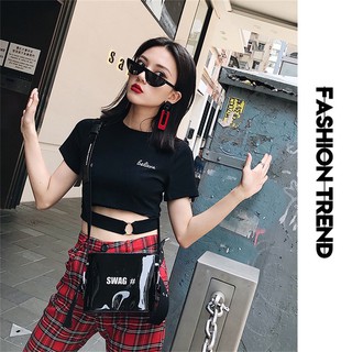 Áo Croptop tay ngắn hoạ tiết in thiết kế ôm sát tôn dáng