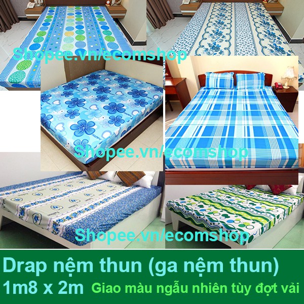 Drap nệm thun lạnh (ga nệm thun lạnh) 1m6 x 2m và 1m8 x 2m VNSK (Giao màu ngẫu nhiên)