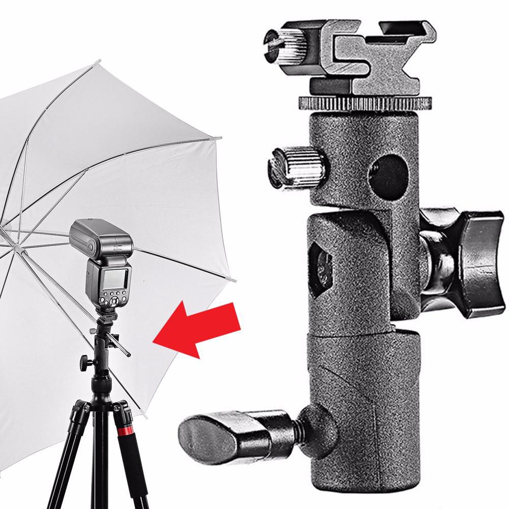 Gá đèn Flash gắn dù - phụ kiện studio (Thân kim loại) Chân Đế E Mount