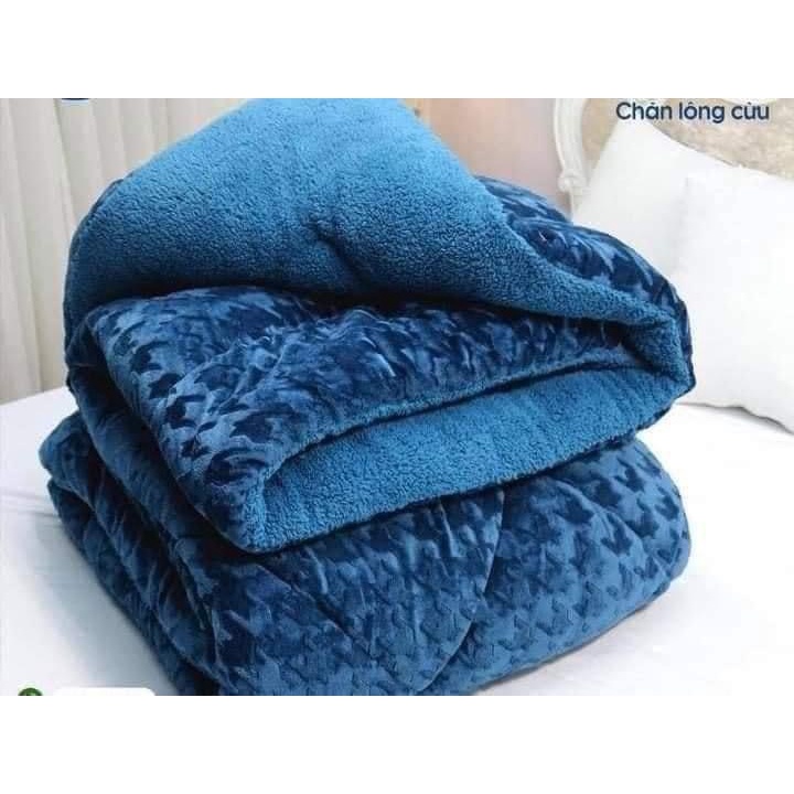 Chăn Cừu Chữ Vạn Hàng Loại 1 Cao Cấp Dày 3 Lớp Siêu Ấm 3 ,2 kg 2mx2m2